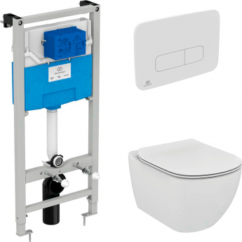 Инсталляция IDEAL STANDARD с подвесным безободковым унитазом Tesi AquaBlade TT00002/459AW